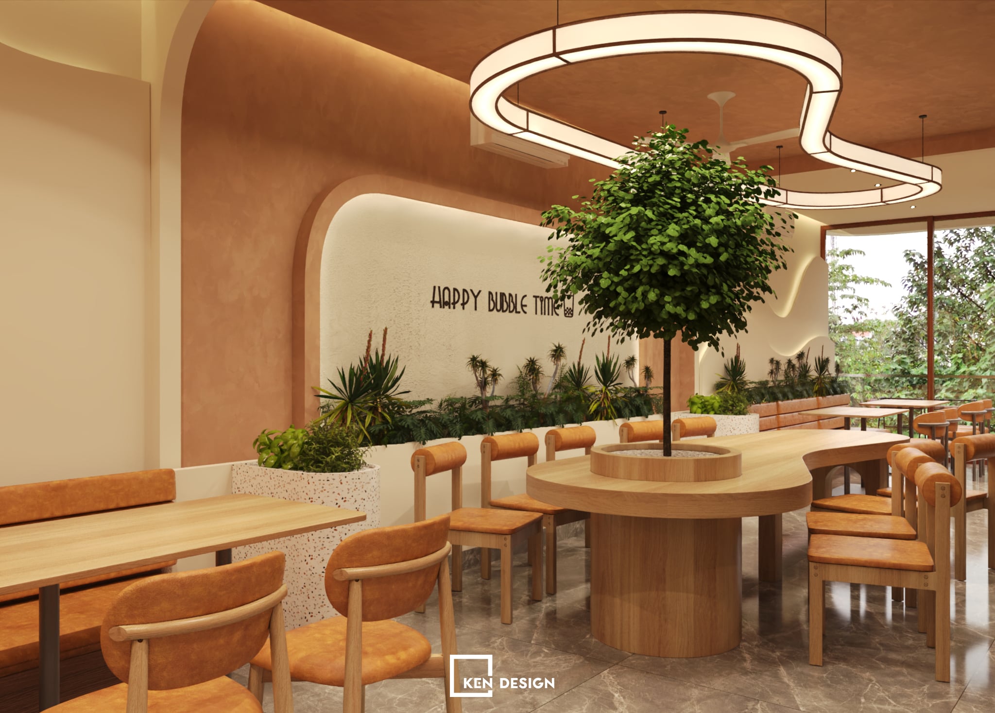 Thiết kế quán Golden tea & coffee tại Hưng Yên